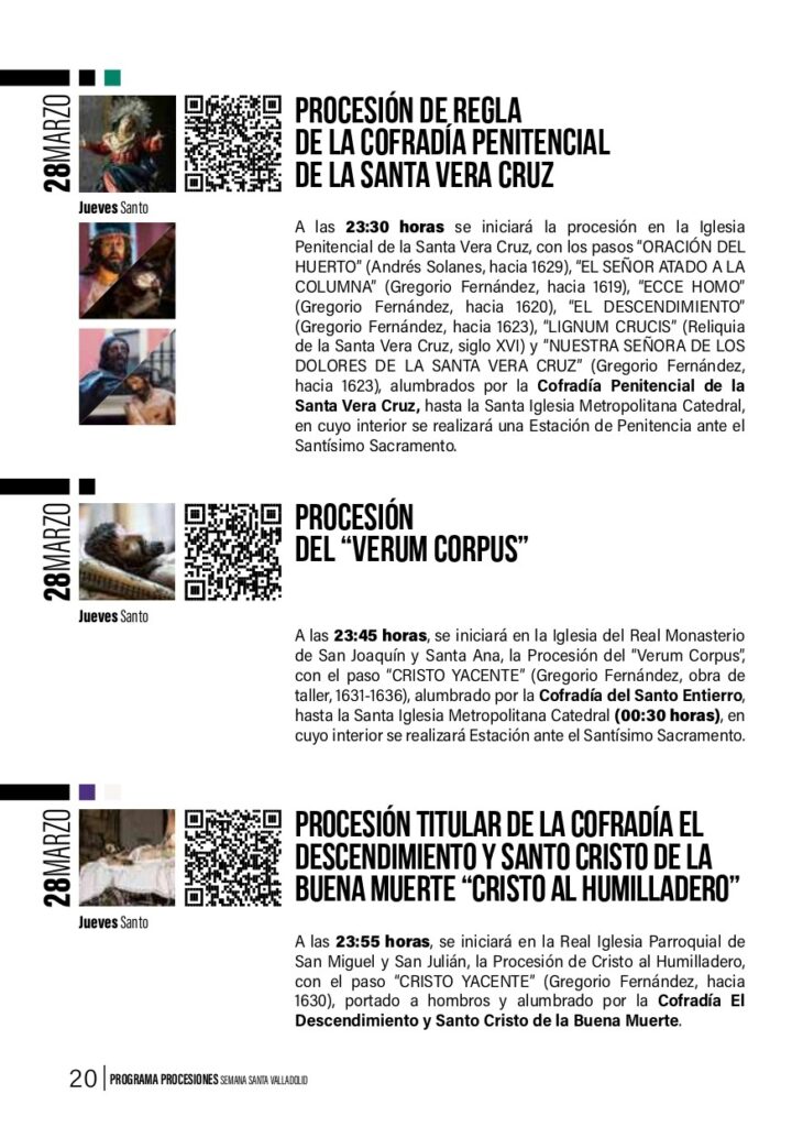 Programa Jueves Santo Valladolid 2024 6